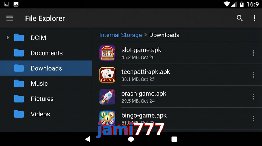 Main screen of Jami777 gameapk page for PK players